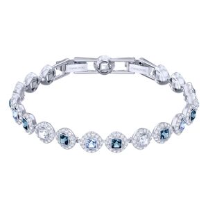 Swarovski Angelic Square Blue Crystal Bracelet Rhodium Plated